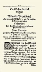 Mitglieder-Verzeichnis. In: Georg Neumark: Der Neu-Sprossende Teutsche Palmbaum, Nürnberg/ Weimar 1668, S. 227. Herzog August Bibliothek Wolfenbüttel: Ln 342 (Vorbesitz: Herzog Rudolph August von Braunschweig-Wolfenbüttel, in der FG "der Nachsinnende").